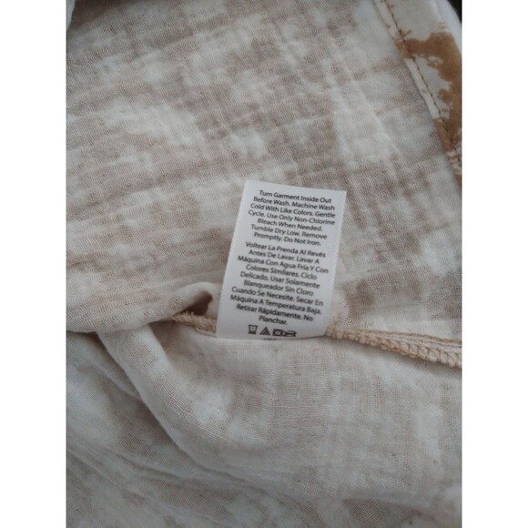Joyspun Gauze Top XL 16-18 100% Cotton brown tan Cheetah smocking flowy light - Picture 7 of 8